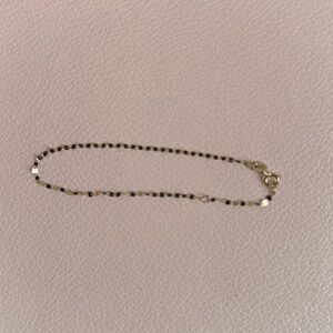 14k solid gold enamel  black bracelet